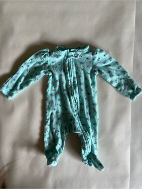 Carter’s Baby Girls' Mint Floral Footed One-Piece